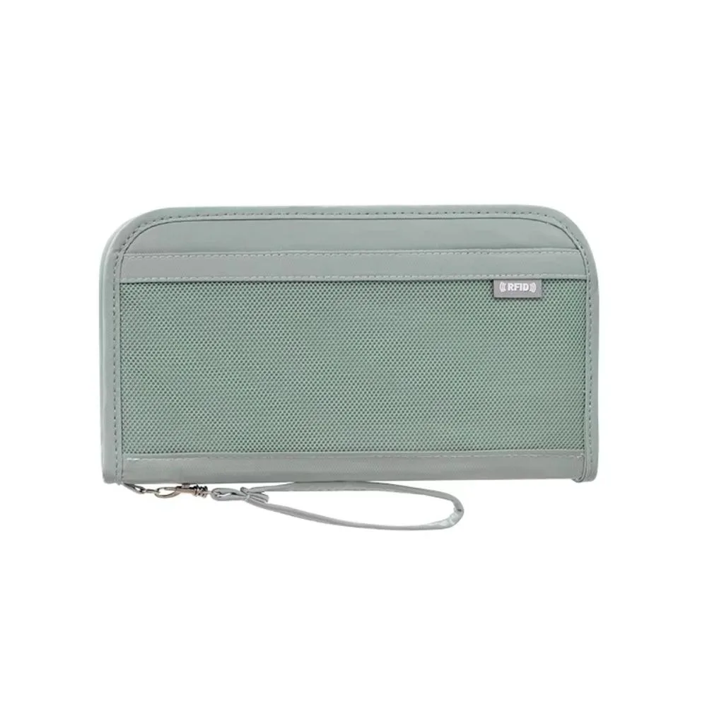 

Multifunctional Card Holder Anti Theft Document Storage Travel Wallet with Zipper Large Capacity Business Passport Bag Business