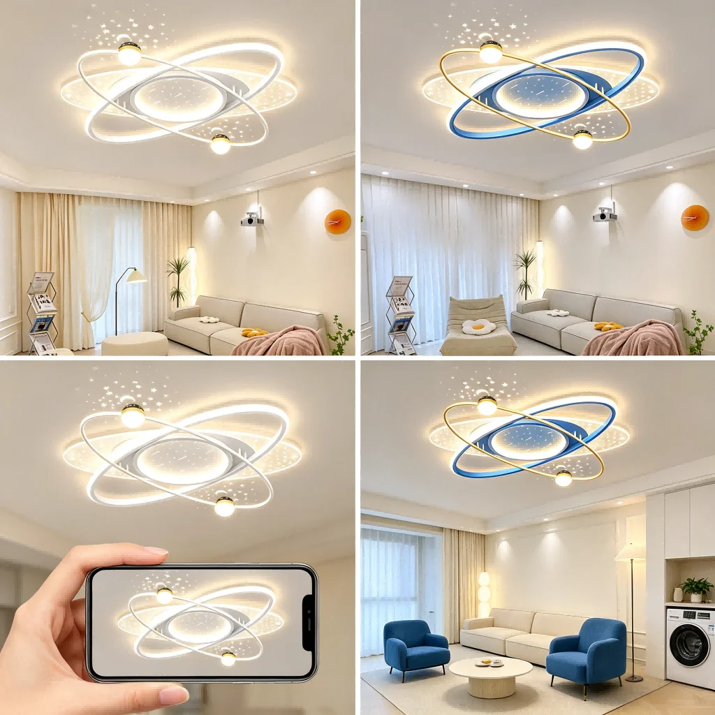 Modern High-end LED Ceiling Lights Children's Room Bedroom Lights Luxurious Starry Sky Projection Decoration Indoor Lighting