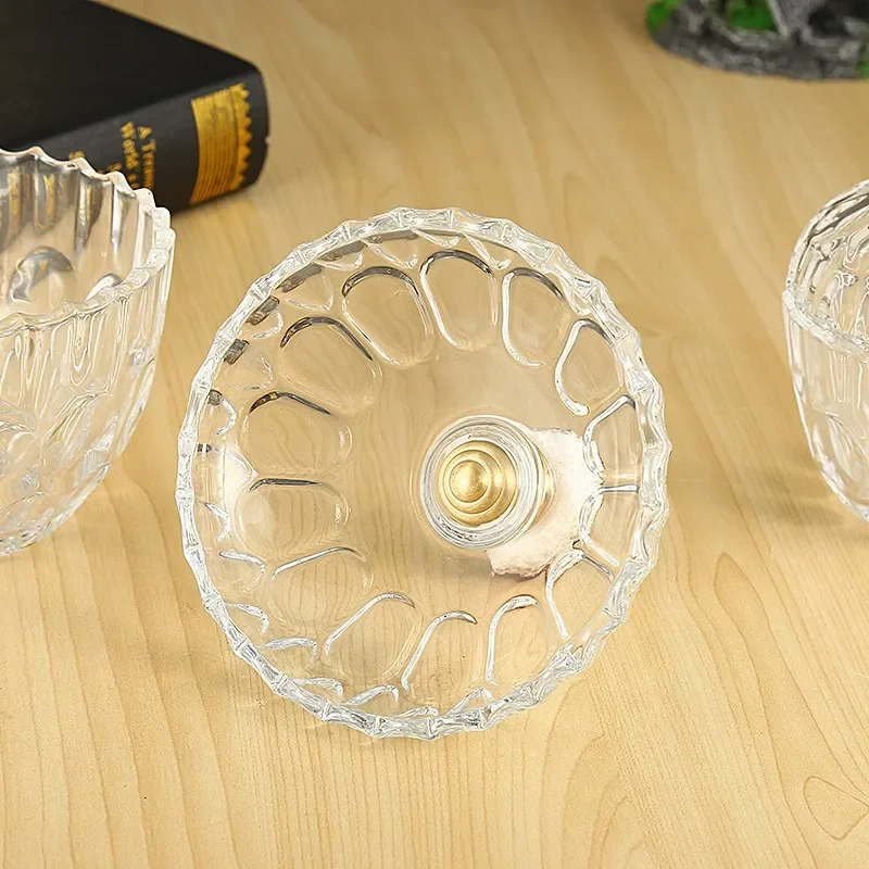 Nordic Style Glass Candy Jar Citrine Cluster Design Small Snack Storage Container for Dried Fruit Living Room Home Decor