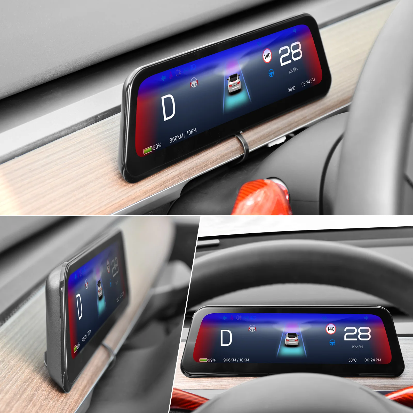 Проекционный дисплей (HUD) для Tesla Model 3/Y: приборная панель, CarPlay, спидометр, монитор на лобовое стекло, экран для водителя
