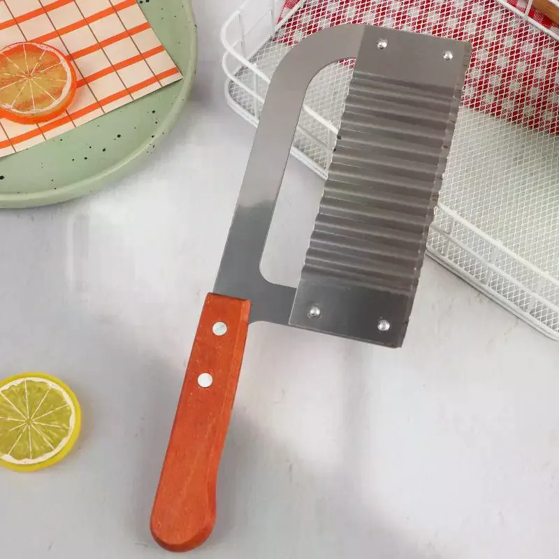 Crinkle Cut Knife Wood Handle  - огляд і ціна Home Cooking Supplies
