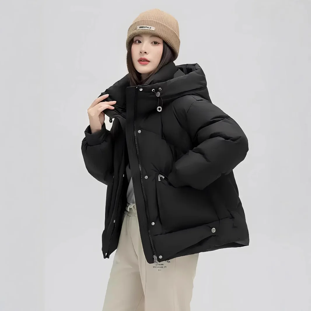 شتاء جديد فضفاض سميك مقنعين بطة بيضاء أسفل سترة مبطنة قصيرة للنساء الصغيرات #3