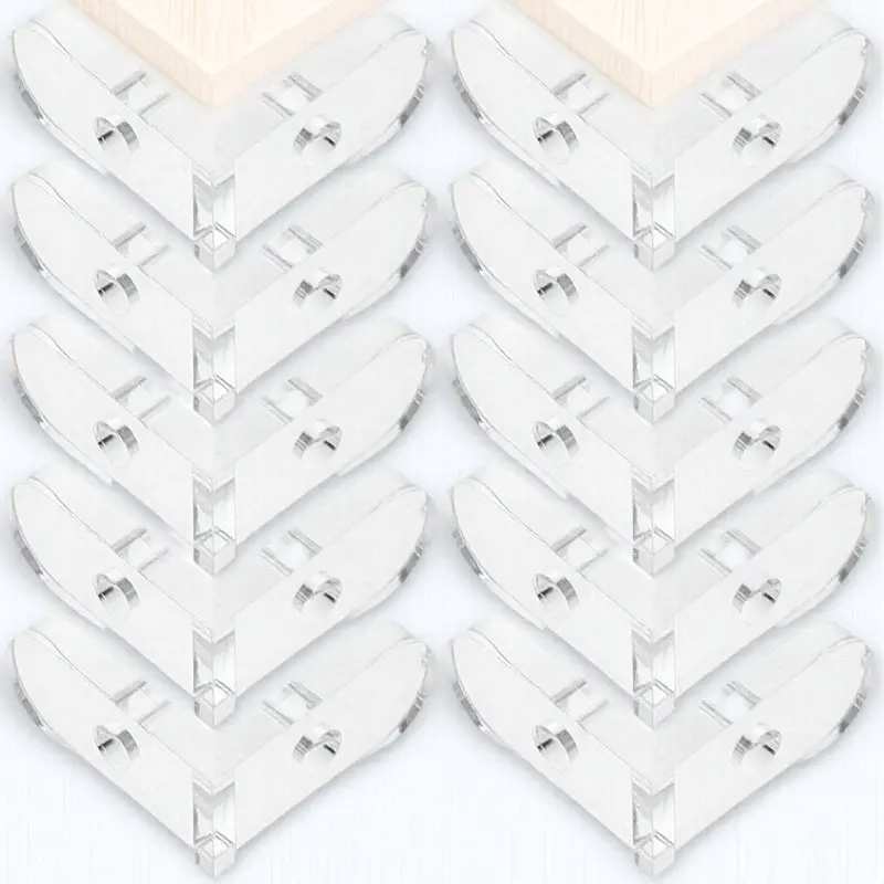 15Pcs Transparent Acrylic Corner Brackets Fixed Buckle L Shaped Connectors for Boxes Clear Angle Fasteners Stable Supports