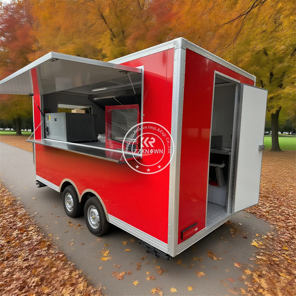 

Outdoor Mobile CateringTrailer Food Truck Street Mobile Coffee Tea Cart Mobile Kitchen Concession Food Truck Trailer For Sale
