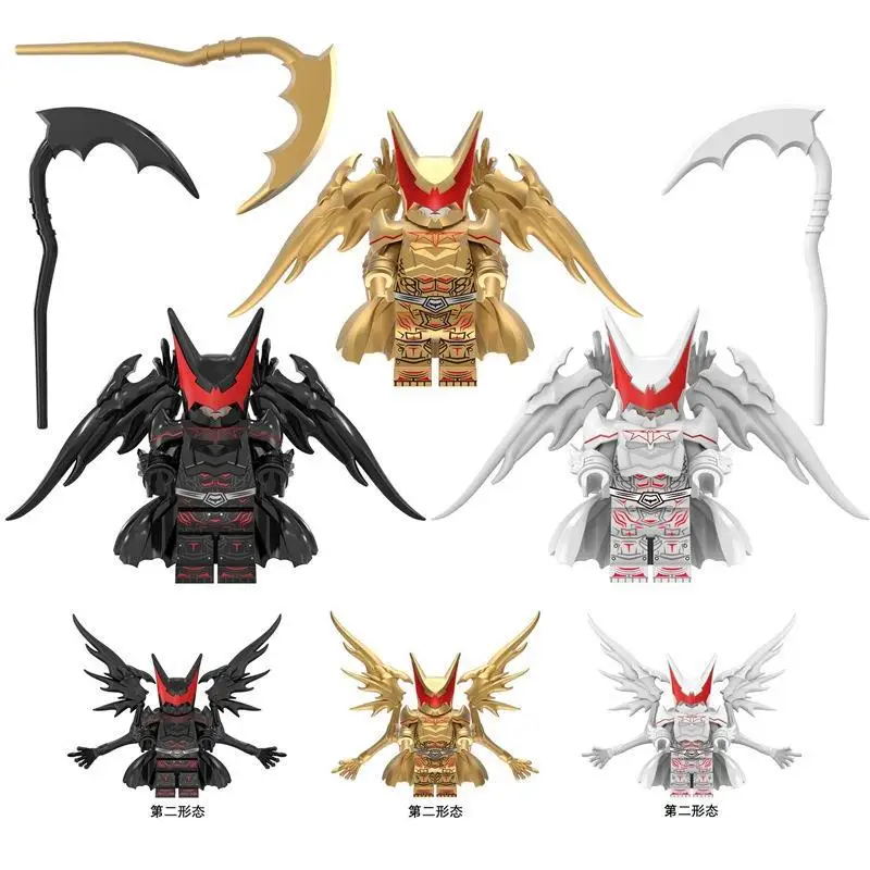 LE01-03 Hellbat Bricks Super Heroes With Accessories Gold Black White Armor Helmet Wings Mini Building Blocks for Kids Gift Toys