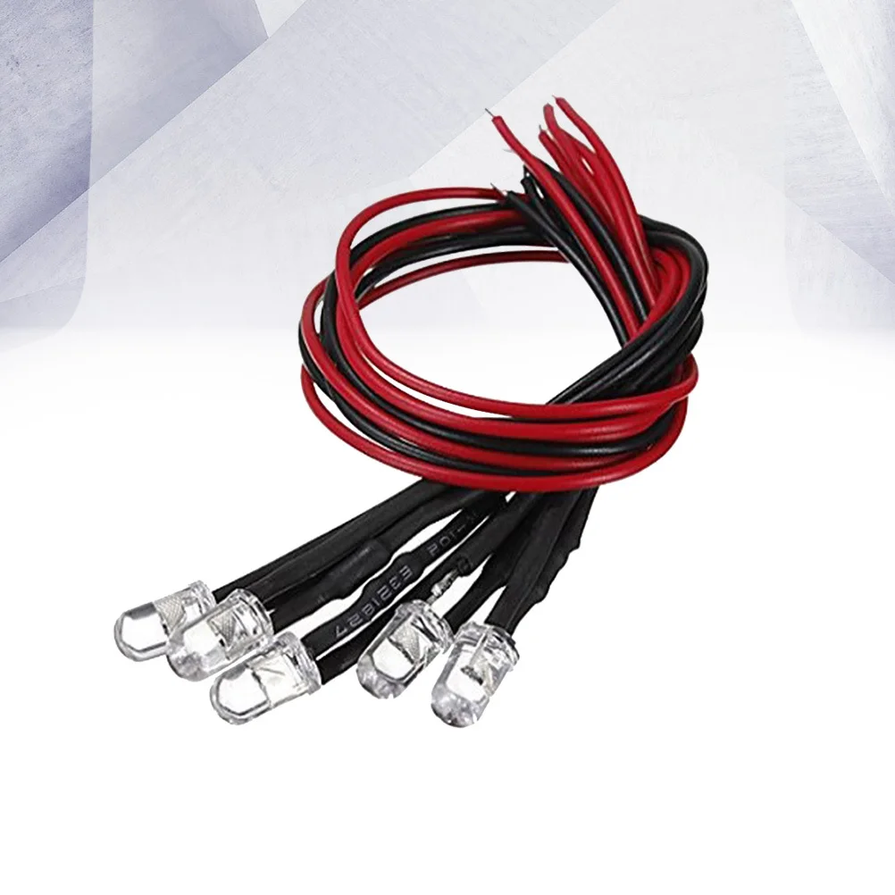 

10pcs 5Mm 12V Pre Wired Light Beads For Rc Car Decoration Flexible Cable Low Power Consumption Long Service Life Led Lights For