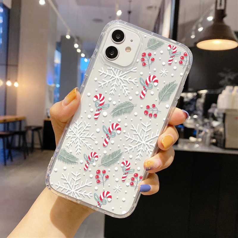 Christmas Snow For iPhone 16 ProMax Case iPhone 15 13 14 12 11 ProMax Pro XS XsMax XR 12 13Mini 7 8 SE Plus Fall Shockproof Case