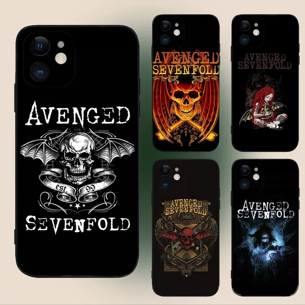 

A-Avenged Sevenfold Band Phone Case For iPhone 15,14,13,12,11,Plus,Pro Max,XS,X,XR,SE,Mini,8,7 Soft Silicone Black Cover