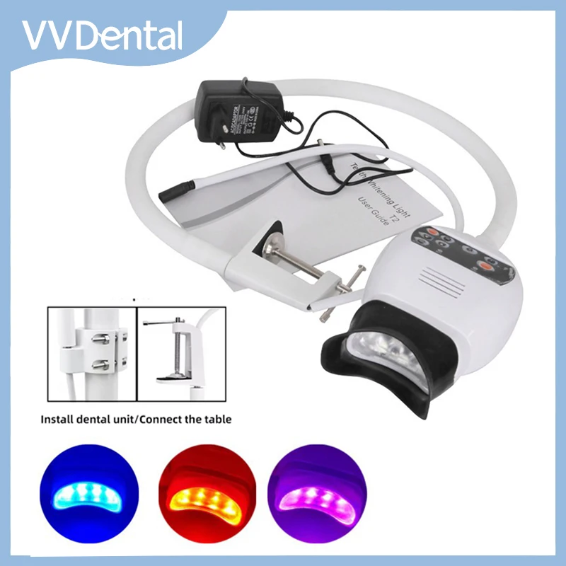 Стоматологическая машина для отбеливания зубов, настольная лампа холодного света, 3 цвета, 8 шт., светодиодное устройство для отбеливания акселератора, инструмент для удаления пятен на зубах