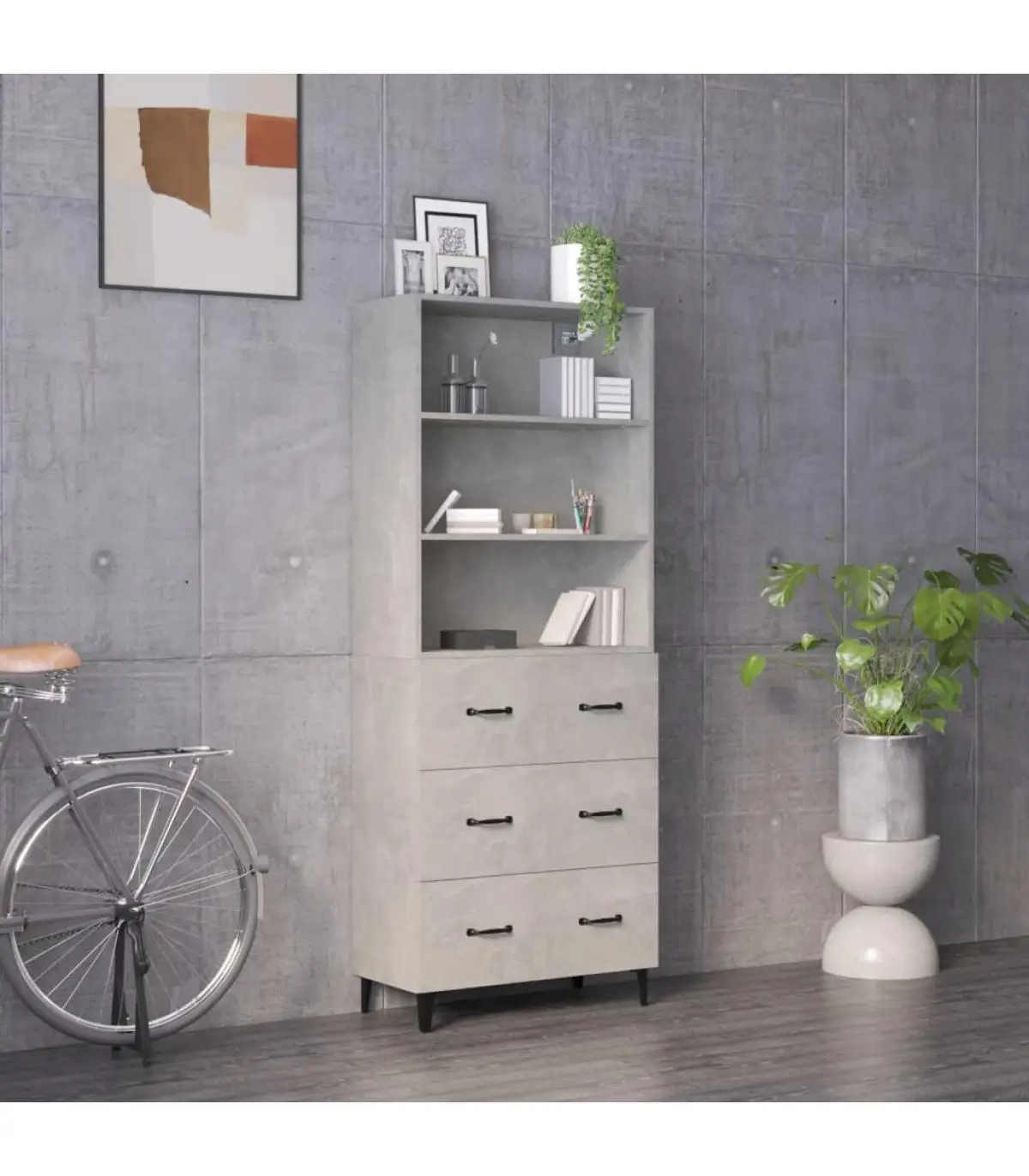 Sideboards high sideboard gray concrete plywood