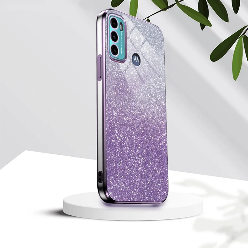 Luxury Gradient Glitter Plating Case For Motorola Moto G60s G60 G30 G20 G10 G22 G52 G50 G82 G32 G42 G22 5G Silicone Back Cover