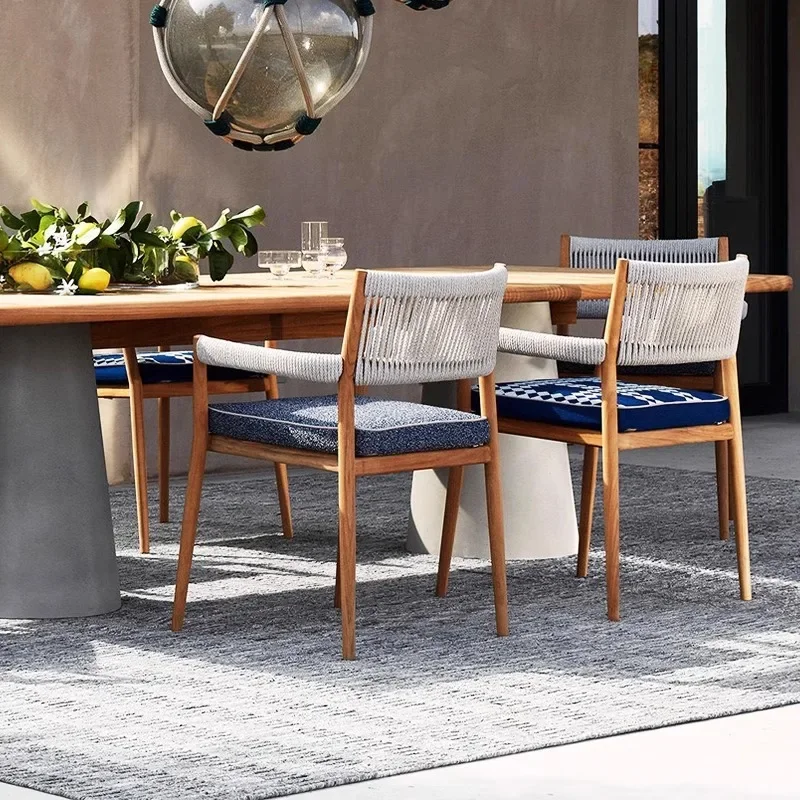 

Outdoor rattan chairsrattan dining chairs, restaurant chairs, designer casual back chairs, vintage style homestay courtyard