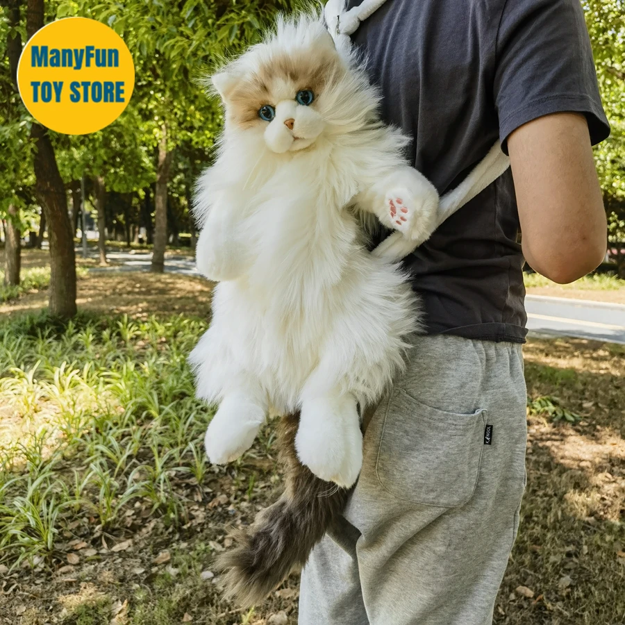 Ragdoll-Sac à Dos en Peluche pour Chat Perse, Marionnette Réaliste, Animaux en Peluche, Chiffon au Beurre, Célébrité