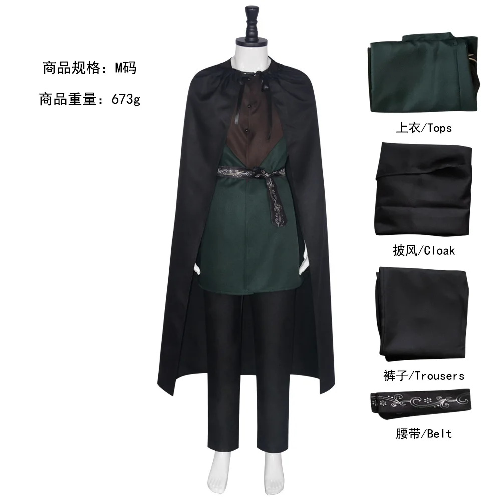 

WHH Cosplay Costume Black Top Movie Complete Outfit Prop Men Soft Fabric For Halloween Carnival