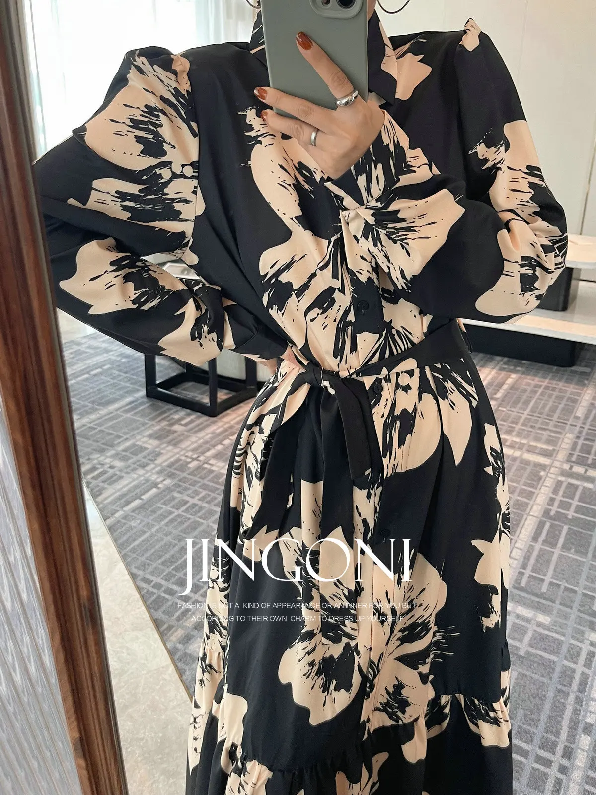 Floral Dresses Blouse Woman Clothing 2024 Autumn Trend Long Sleeve Korean Fashion Style Vintage Elegant Party Gothic Luxury New