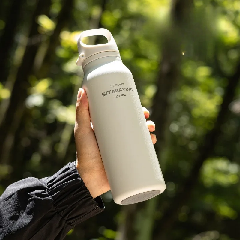 

Outdoor Camping Insulation Cold Stainless Steel Vacuum Tumbler For Sports Water Bottle Car One Hand Open Cover Thermos Cup 600ML
