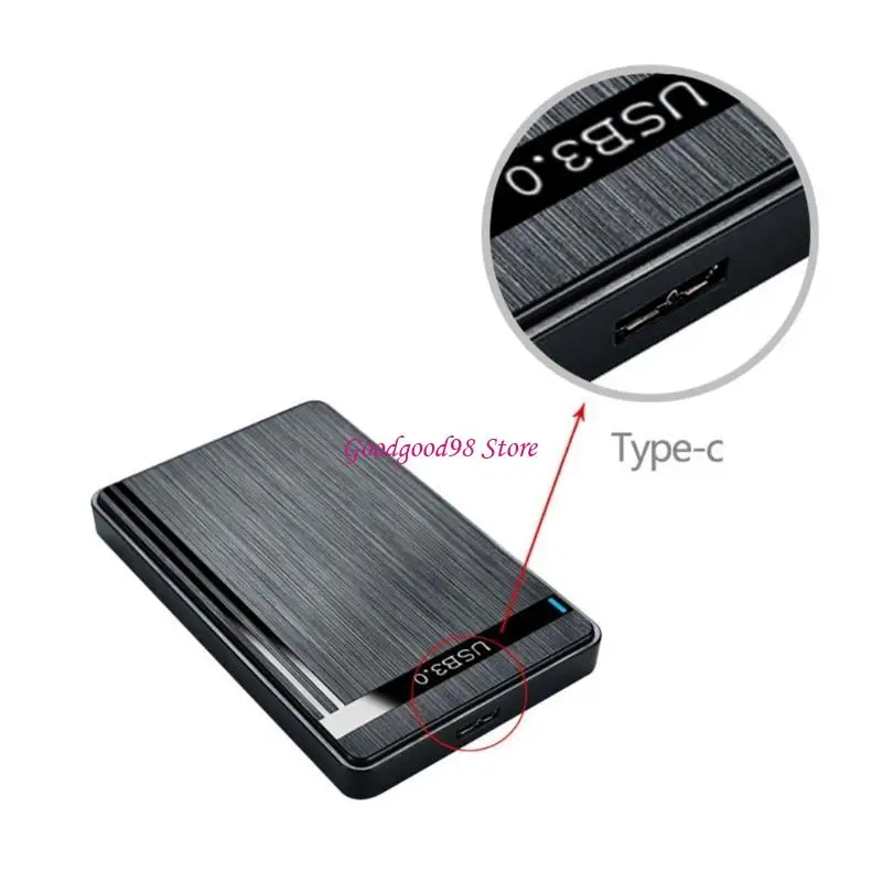 2.5in SSD Case- USB3.0 TypeC Hard Disk Adapter Enclosure Box for Laptop PC W8EC