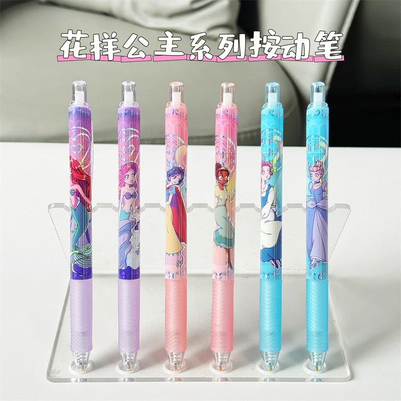 24pcs Disney Cartoon Princess Gel Pen Student Cartoon Exquisite Independent Boxed Cute Pen Stationery Wholesale