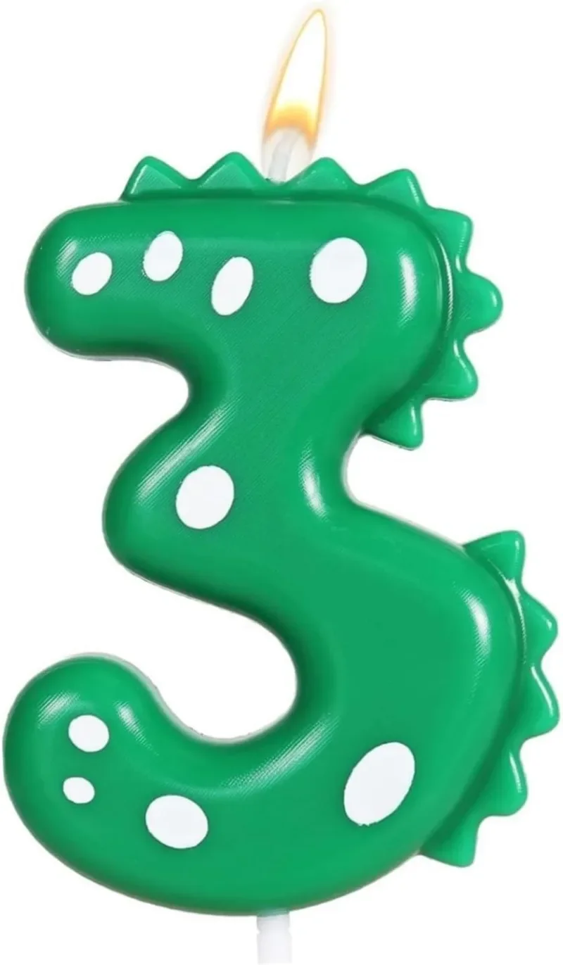 Conjunto de velas pré-históricas para festa, velas com números em forma de dinossauro fofo para decoração de bolo de aniversário infantil, suprimentos temáticos jurássicos