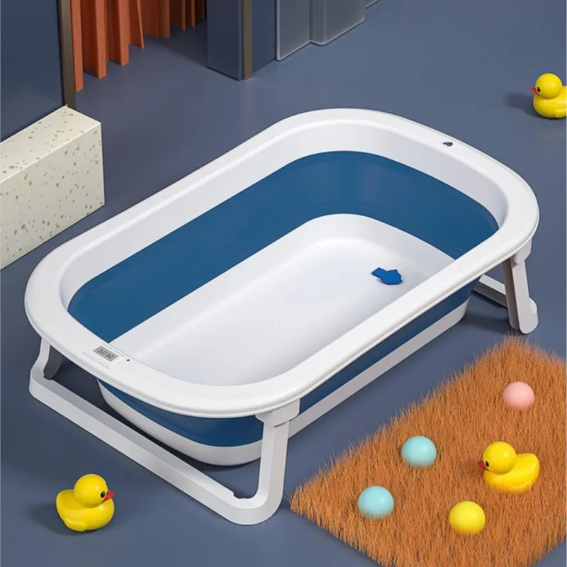 Children\'s Folding Bathtub Household Portable Baby Bathtub Sitting and Lying Neonatal Large Bath Bucket Baby Bath Bucket Set