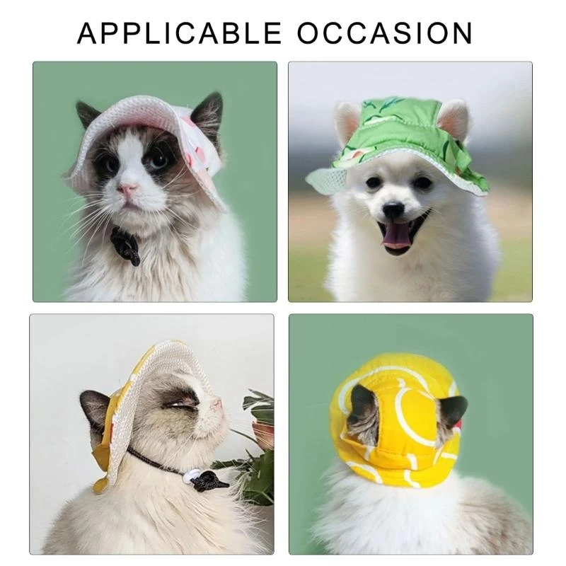 جرو دلو القبعة الكلب sunbonnet قبعة الصياد قبعة في الهواء الطلق ارتداء الكلب sunbonnet الزي للحيوانات الأليفة دلو قبعة hx6c