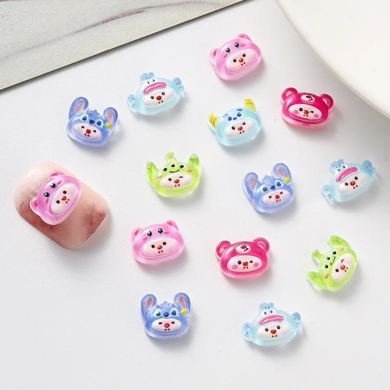 50PCS Explosion cartoon manicure accessories cute three-dimensional nail decoration DIY hairpin nail resin decorations