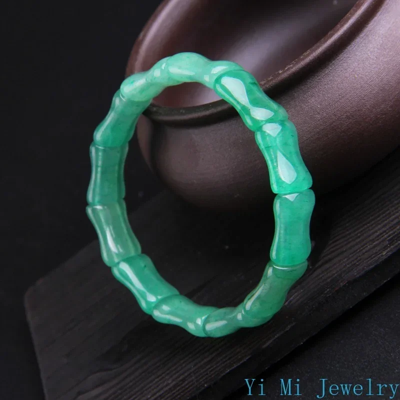 High-end A Goods Dongling Jade Bamboo Bracelet Emerald Green Jade Bracelet Lady Car Bracelets Mens Bracelets