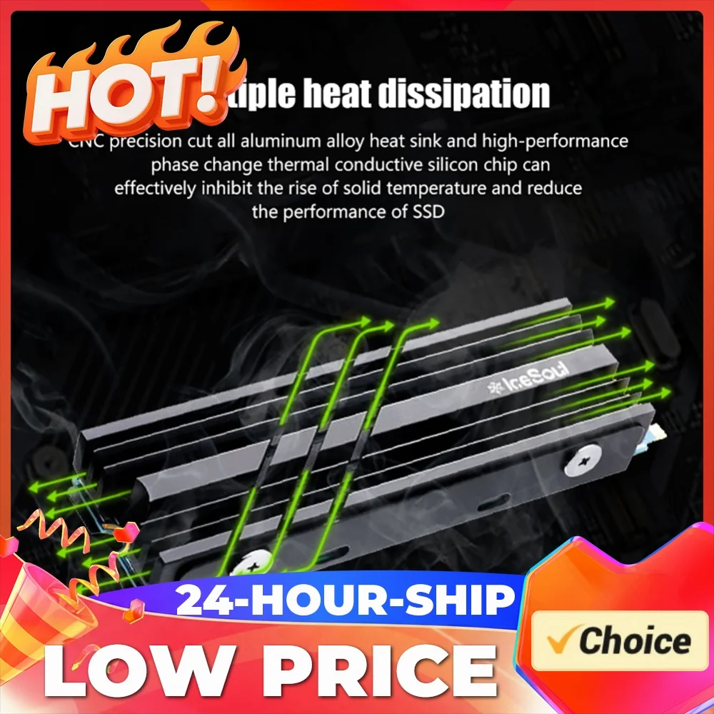 M.2 NVME 2242 2280 Solid State Hard Disk Radiator Aluminum M.2 SSD Heatsink M.2 SSD Cooler With Thermal Pad PC Accessories