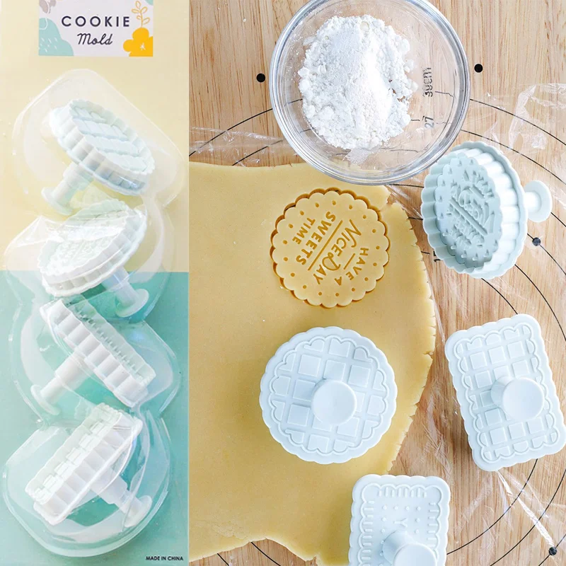Waffle Cookie Cutters 3D Biscuit Cutter Funny Cartoon Cookie Stamps Embossed Fondant Baking Tool Sugar Craft Cute Cookie
