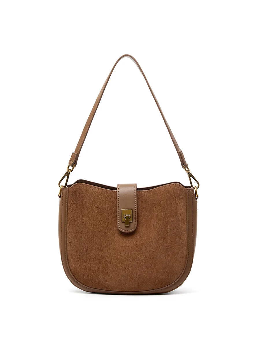 YANATARI Genuine leather woman suede Shoulder bag Soft Leather Minimalism luxury bags womens high quality ladies crossbody bag