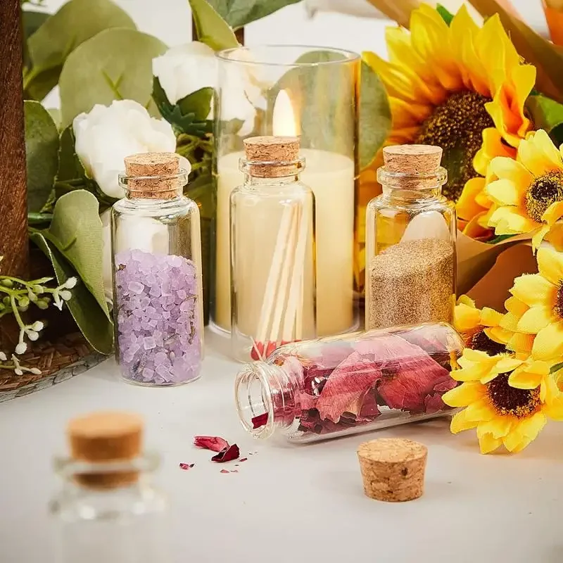 5/10 قطعة صغيرة لطيف صغيرة الفلين سدادة الزجاجات قوارير الجرار الحاويات الصغيرة متمنيا زجاجة الزجاج مع سدادة الفلين #6