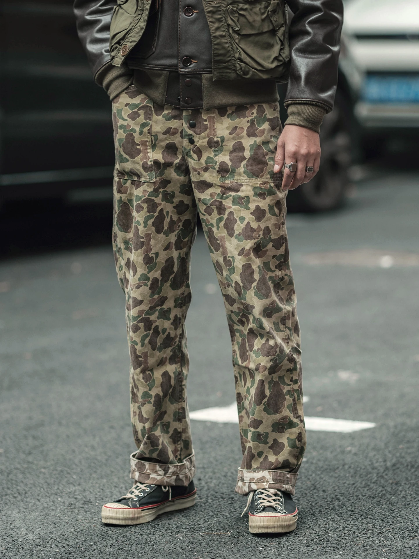 

Брюки камуфляжные прямого кроя с высокой талией, двусторонние, для охоты, красные, Bronson USMC P42, свободный крой, рабочие брюки