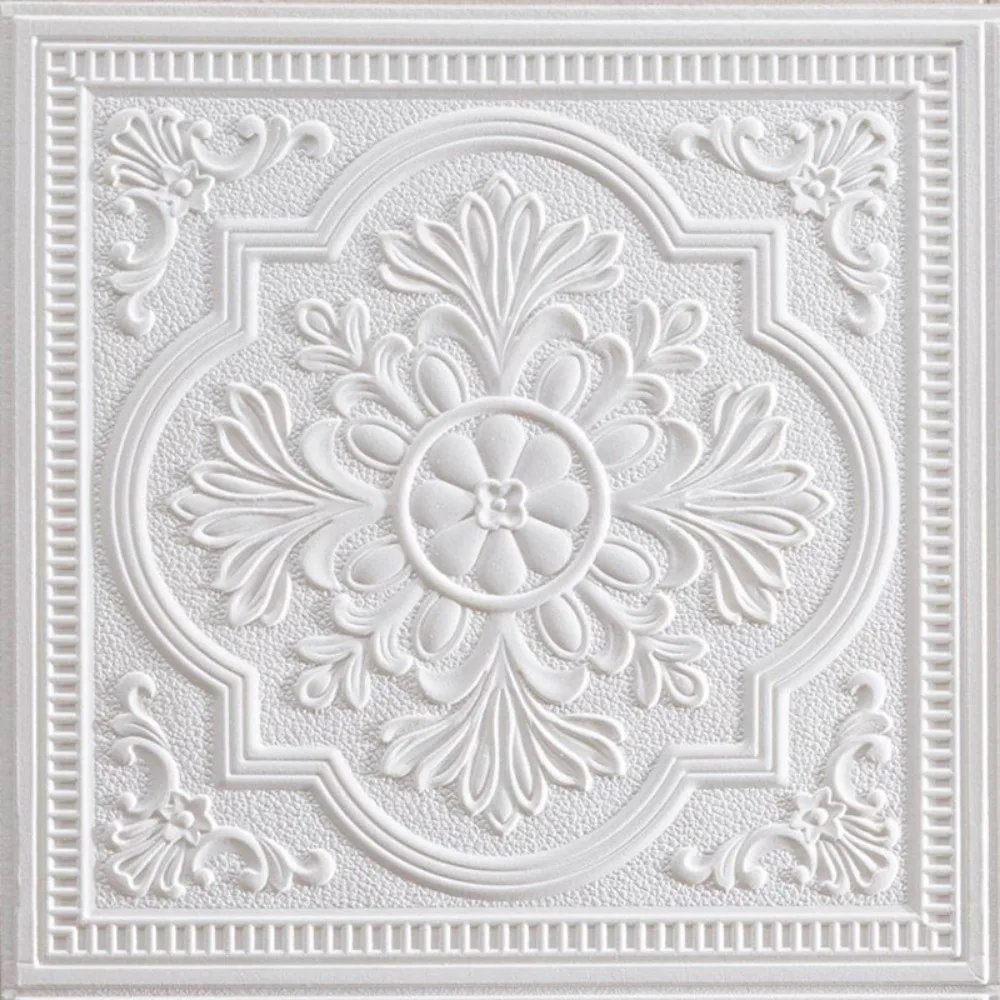 35*35cm Self-adhesive Wallpaper Waterproof Anti-collision 3D Tile Brick Peel and Stick Bedroom Ceiling Bed Room Decoration