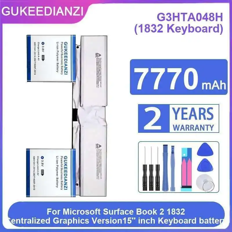 

Tablet Battery 7770Mah For Microsoft Surface Book 2 1832 Centralized Graphics Version15'' Inch Keyboard G3HTA048H