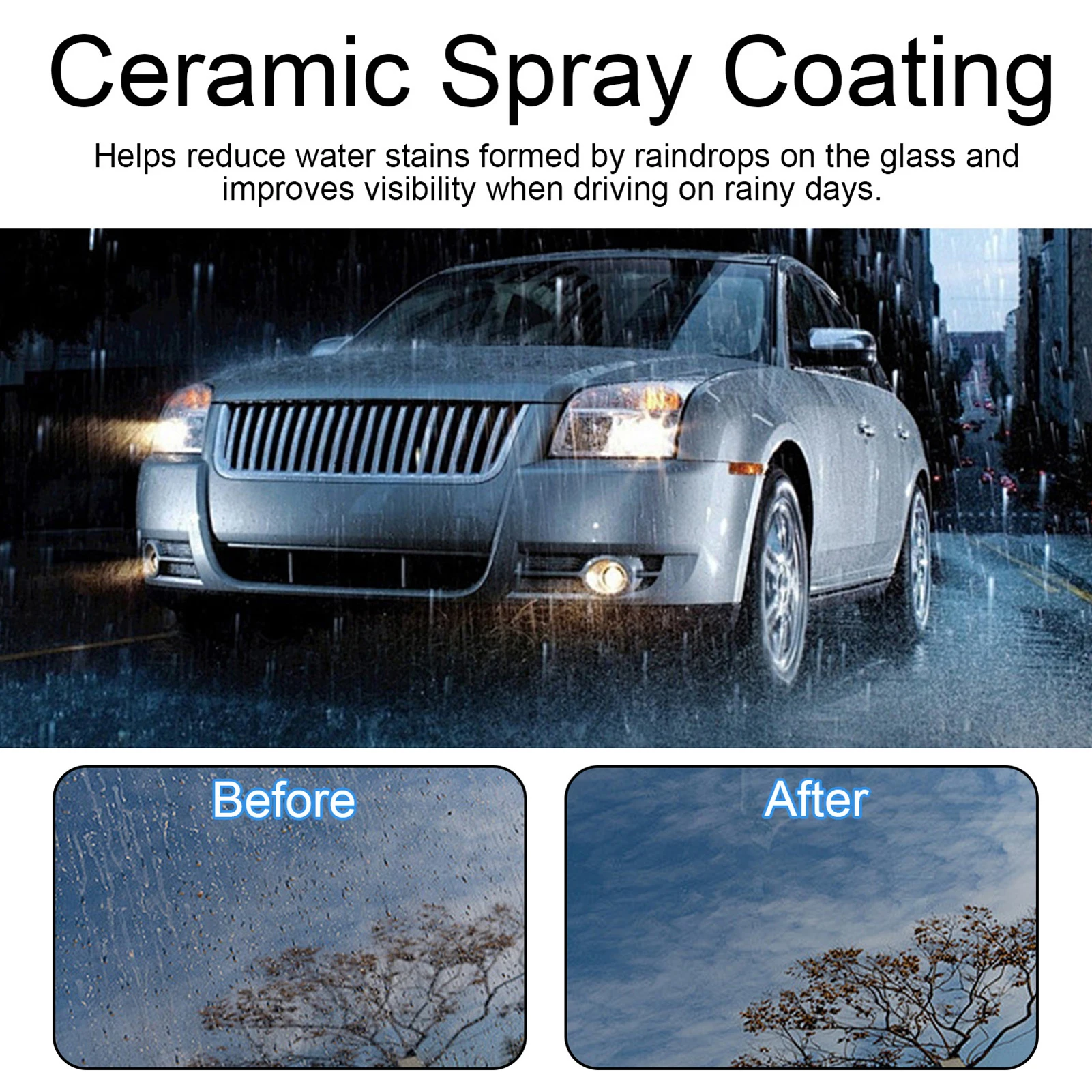 Advanced Glass Cleaner All-Weather Protective Ceramic Glass Cleaner for Mirrors and Screens Safe