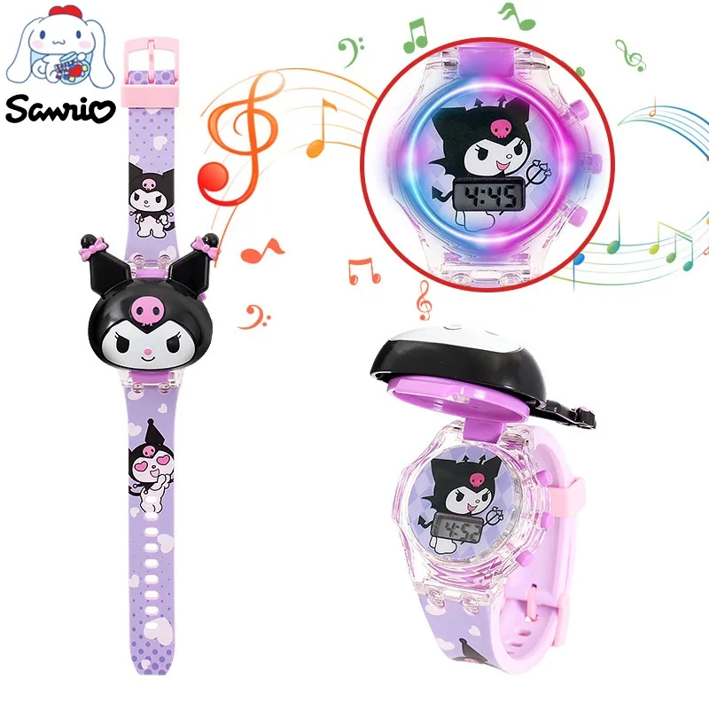 Kawaii Sanrio Watch Cinnamoroll orologio da polso Kuromi Clock My Melody Watchband Anime figure accessori ragazza regalo Kid Student Toy