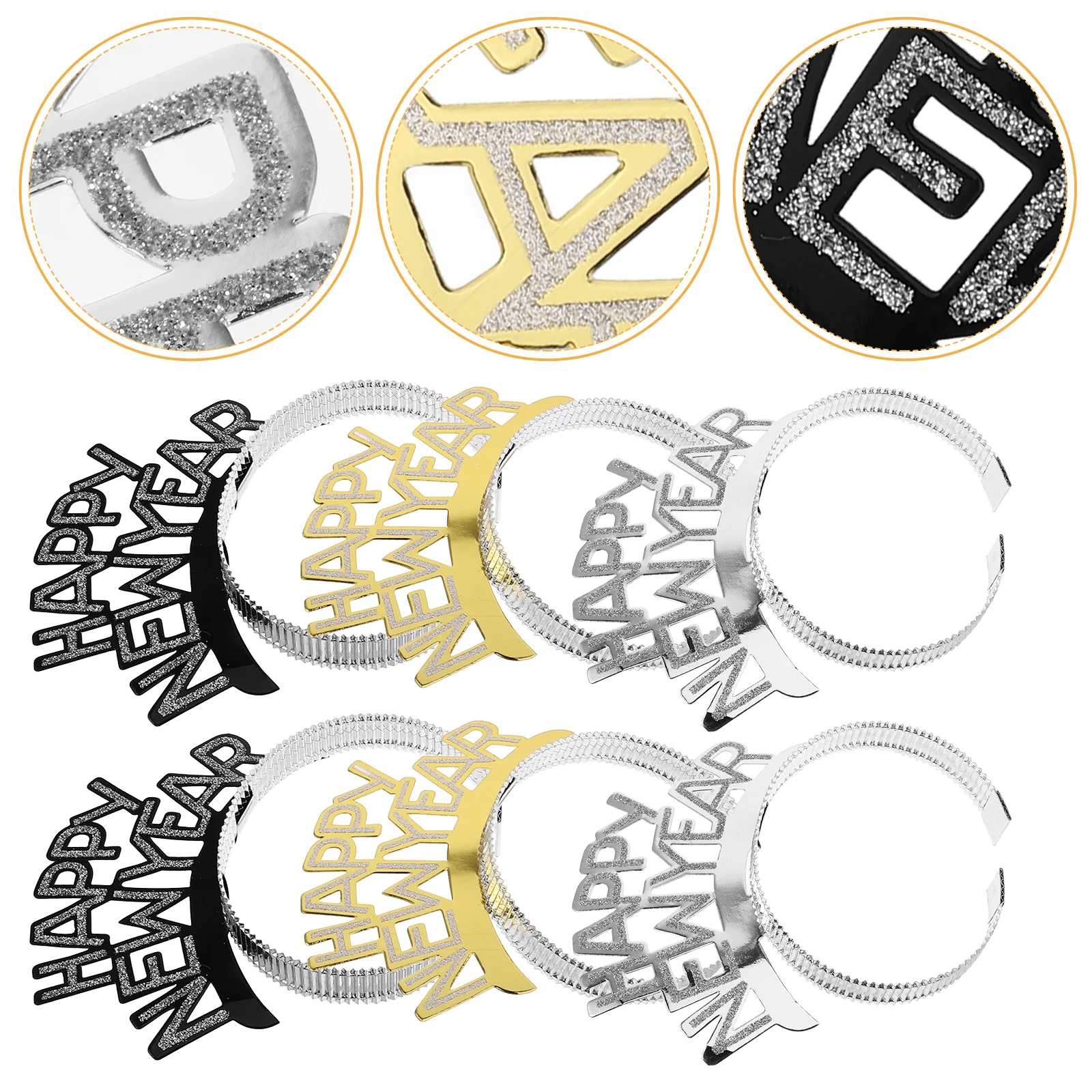 

9pcs New Year Hair Bands Premium Lightweight Unique Design Party Supplies Festival Decorative Photo Props Creative Hair