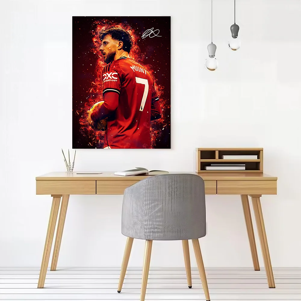 Mason Mount Footballer Red Jersey Poster Canvas Wall Art Personalized Print Modern Painting Perfect Gift for Home Decor Items