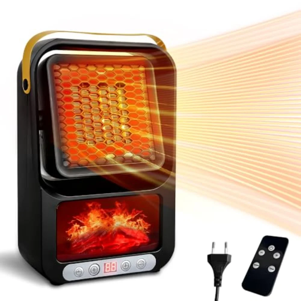 

Настольный портативный обогреватель с дистанционным управлением, постоянная настройка температуры и безопасный пробковый тихий тепловентилятор для дома и офиса