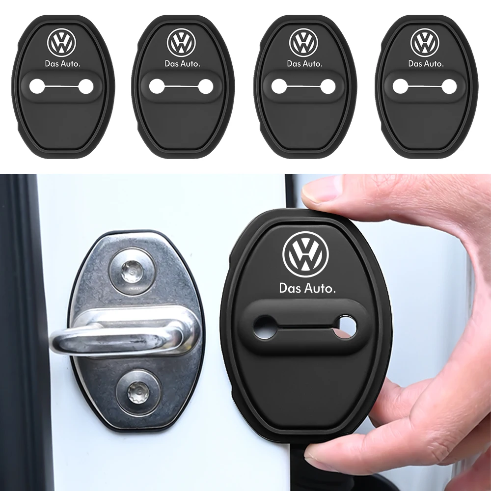 ドアロック用シリコンロックプロテクター,フォルクスワーゲン用ラッチカバー,VWゴルフ4,5,6,7,ジェッタ,ポロ,キャディ,gti,ボラ,mk7,4個