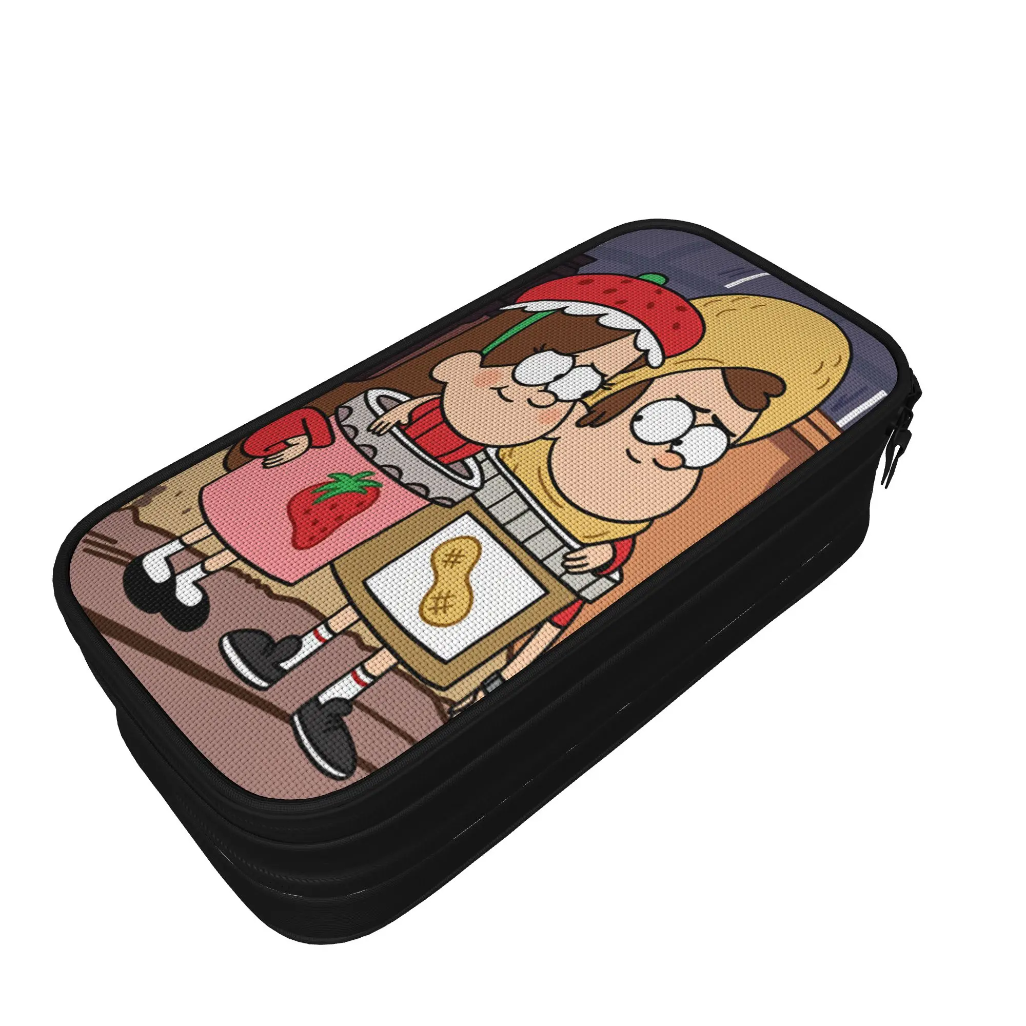 Mabel Pencil Case G-Gravity Falls Double Layer Pencil Pouch Child Vintage Big Back To School Pencil Cases Stationery