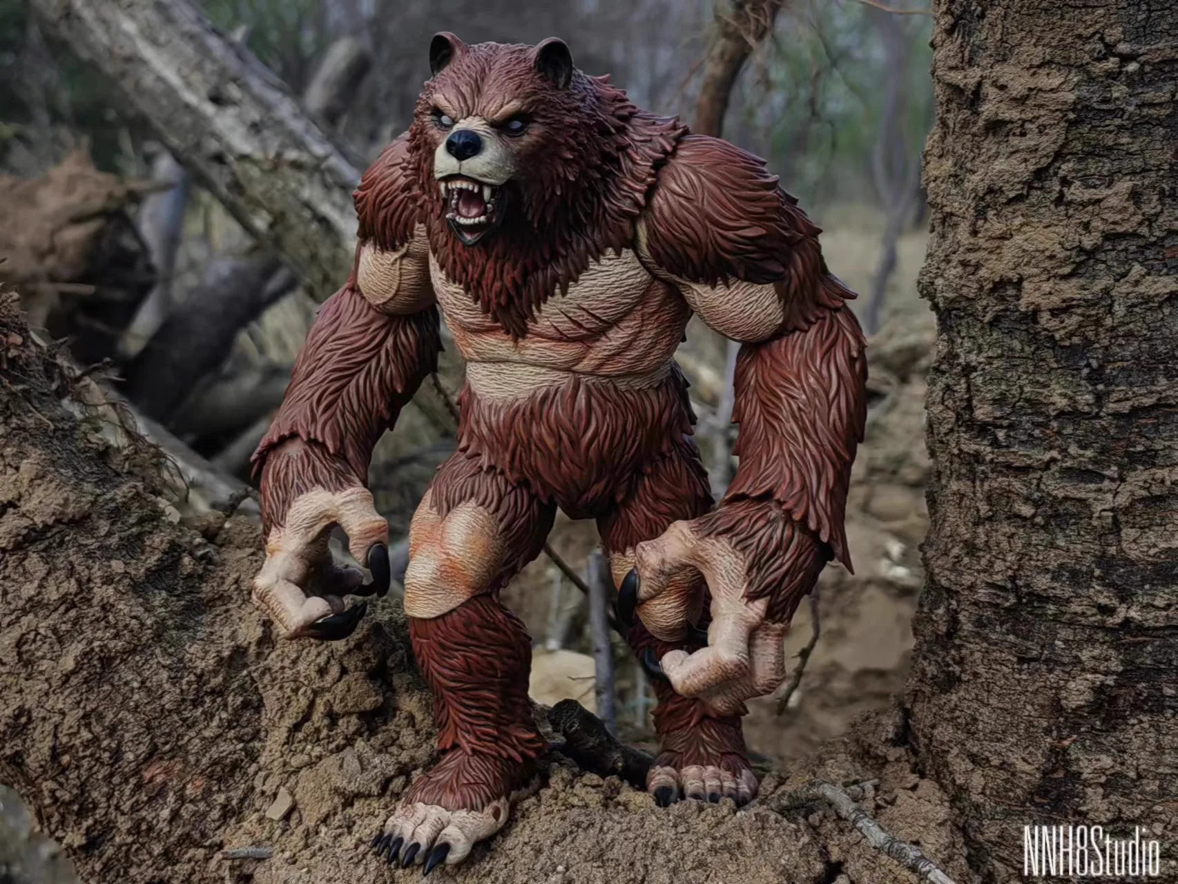 MemoryToys 1/10 World de aventurero Berserker Bear hombres modelo conjunto completo 22cm Druida Animal figuras de acción de juguete muñeca modelo Fans regalos