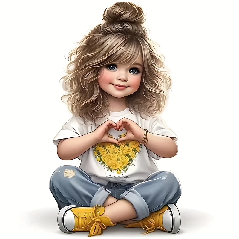 1pc Cute Girl Making Heart Hands Waterproof Vinyl Sticker For Car Laptop Water Bottle Phone Motorcycle Window Wall Decor