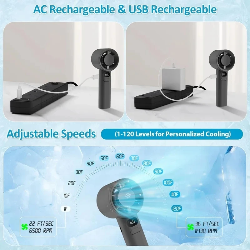 NEW Handheld mini fan, powerful 400mAh wind speed, convenient USB charging, suitable for travel, outdoor activities, and summer image 4