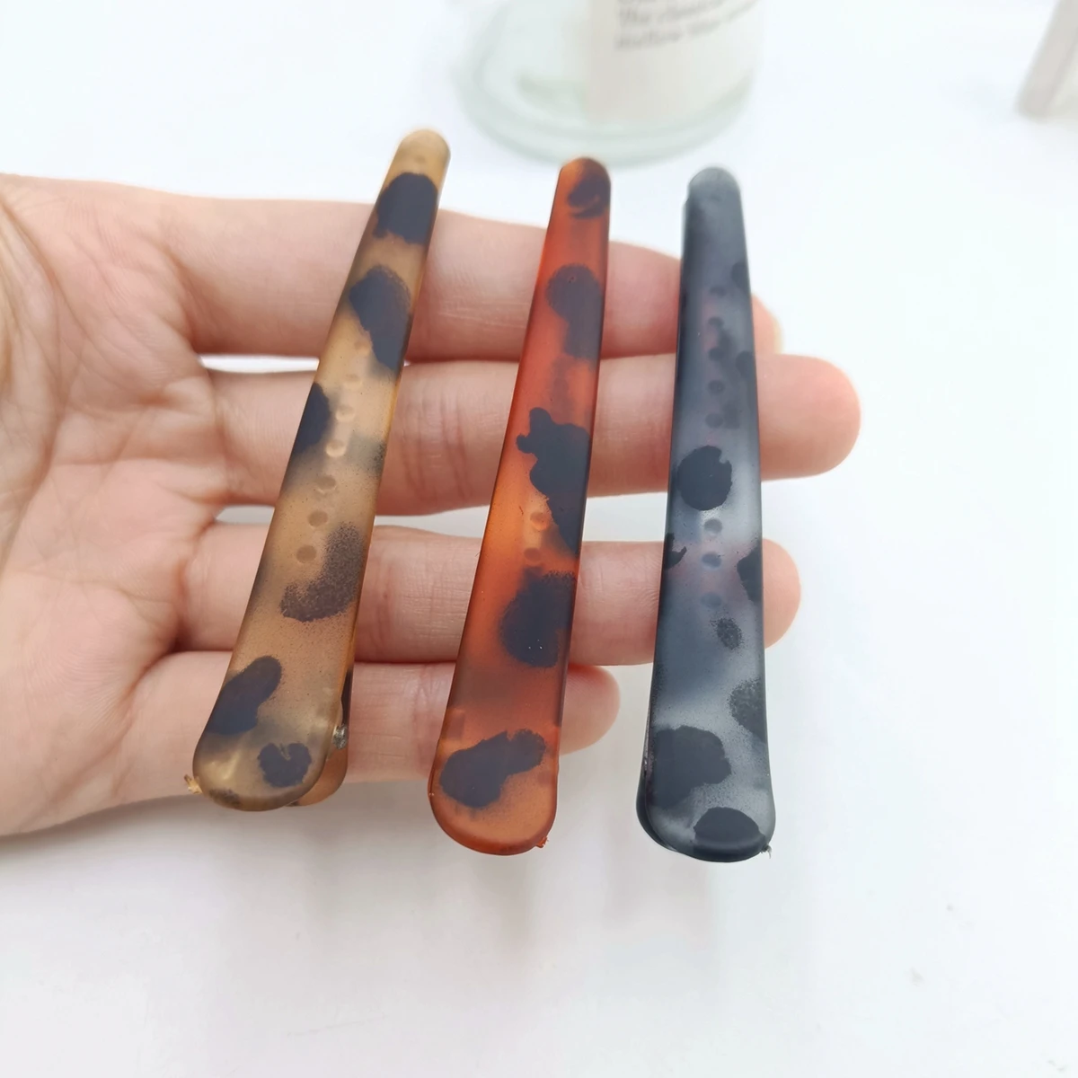 أنيقة ليوبارد طباعة دبوس الشعر متجمد منقار البط دبوس الشعر المألوف الجانب الانفجارات دبوس كبير السيدات إكسسوارات الشعر