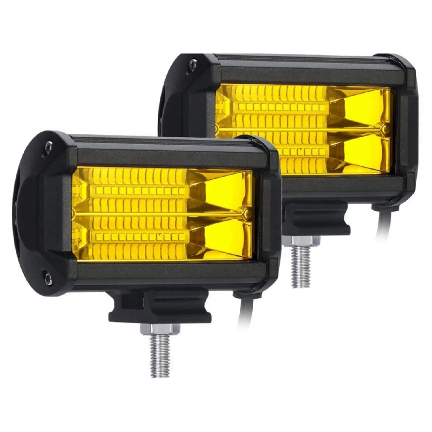 2X 5 Inch 72W LED Work Lights Waterproof Off Road Pod Fog Lights Yellow for Trucks ATV UTV Boat Golf Cart