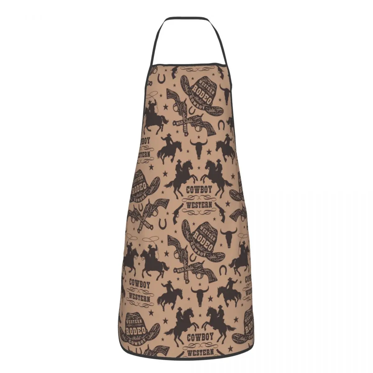 Custom Unisex Western Cowboy Pattern Kitchen Chef Cooking Baking Apron Men Women Tablier Cuisine for Painting