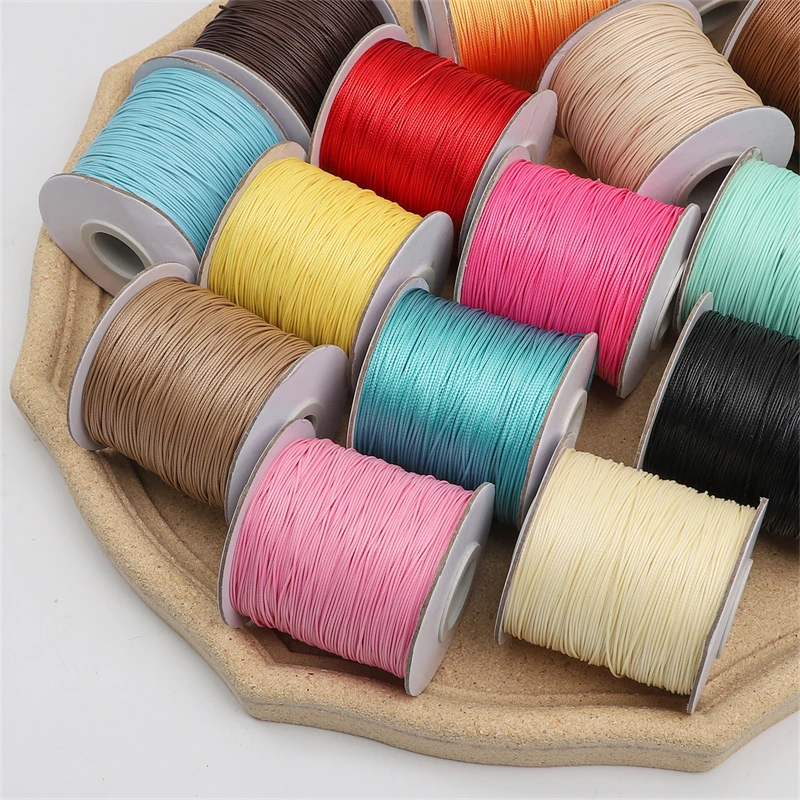 10M/Lot 0.5mm Leather Line Waxed Cord Cotton Thread String Strap Necklace Rope Bead Bracelet for DIY Making Supplies