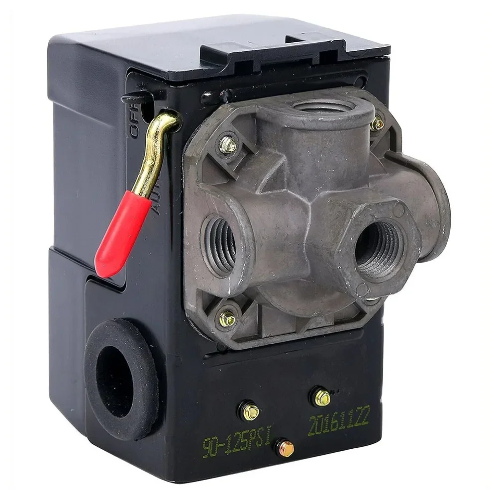Heavy Duty 25 Amp Air Compressor Pressure Switch Control Valve  95125PSI 4 Port  Great Replacement for Burned Out Switch
