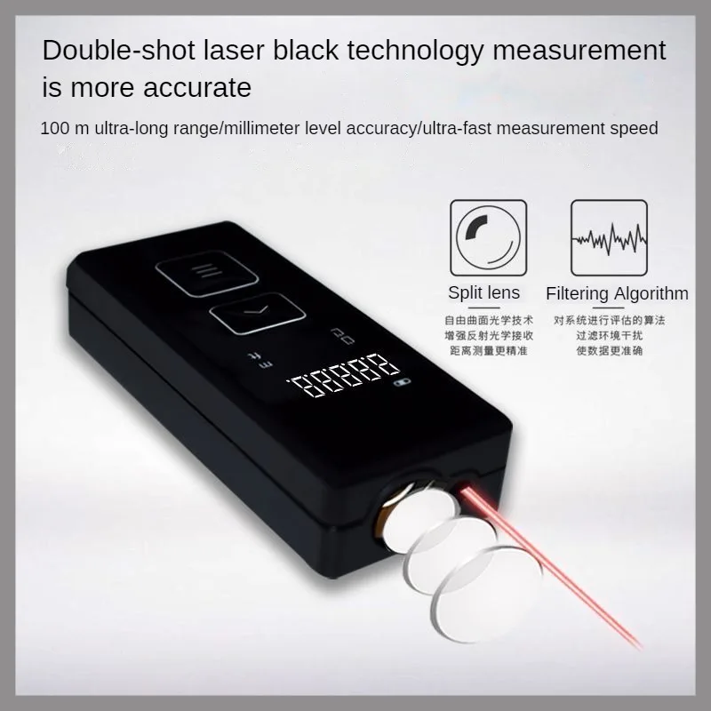 Telêmetro a laser de alta precisão, fita métrica digital, medição de construção sem bateria, 38m, 50m, 70m